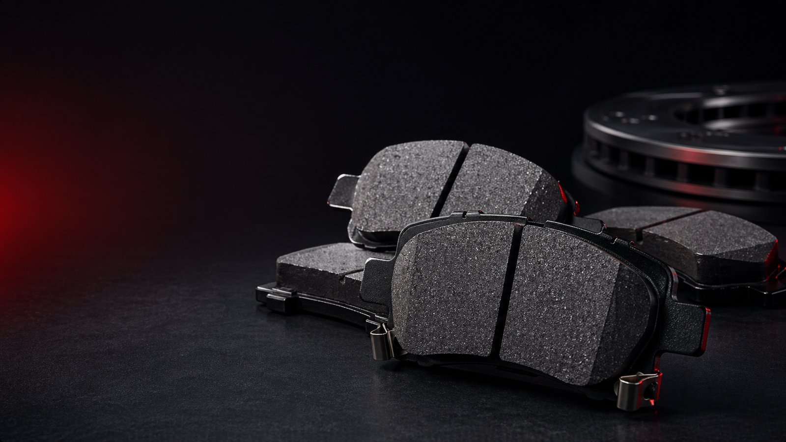 Apex Voyant ceramic brake pads product display with brake rotor in the background